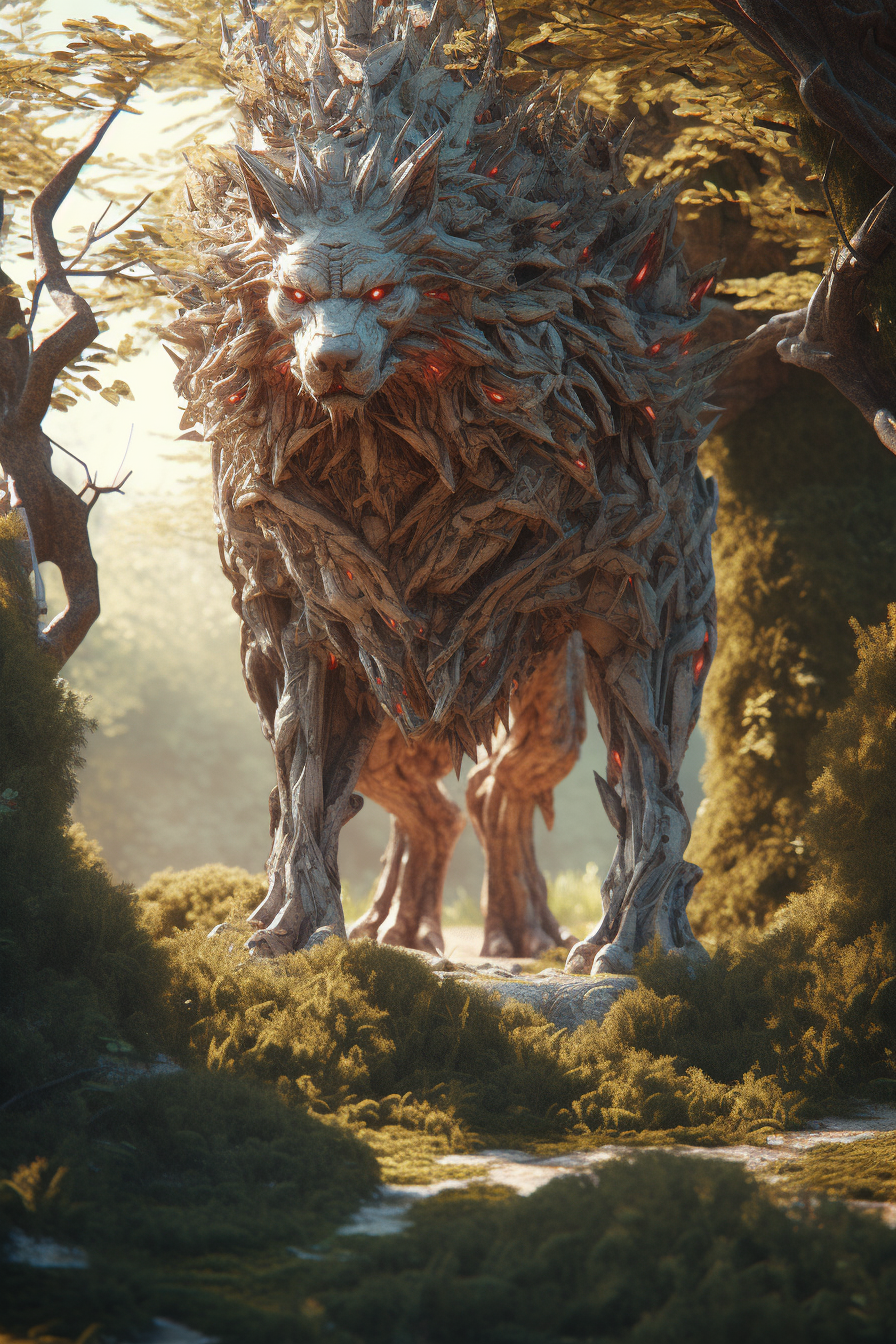 分享一组ai的特效画作变异的狼