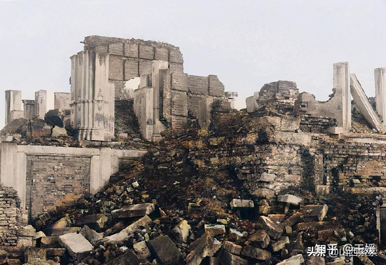 实拍1922年的圆明园彩色老照片太可惜了