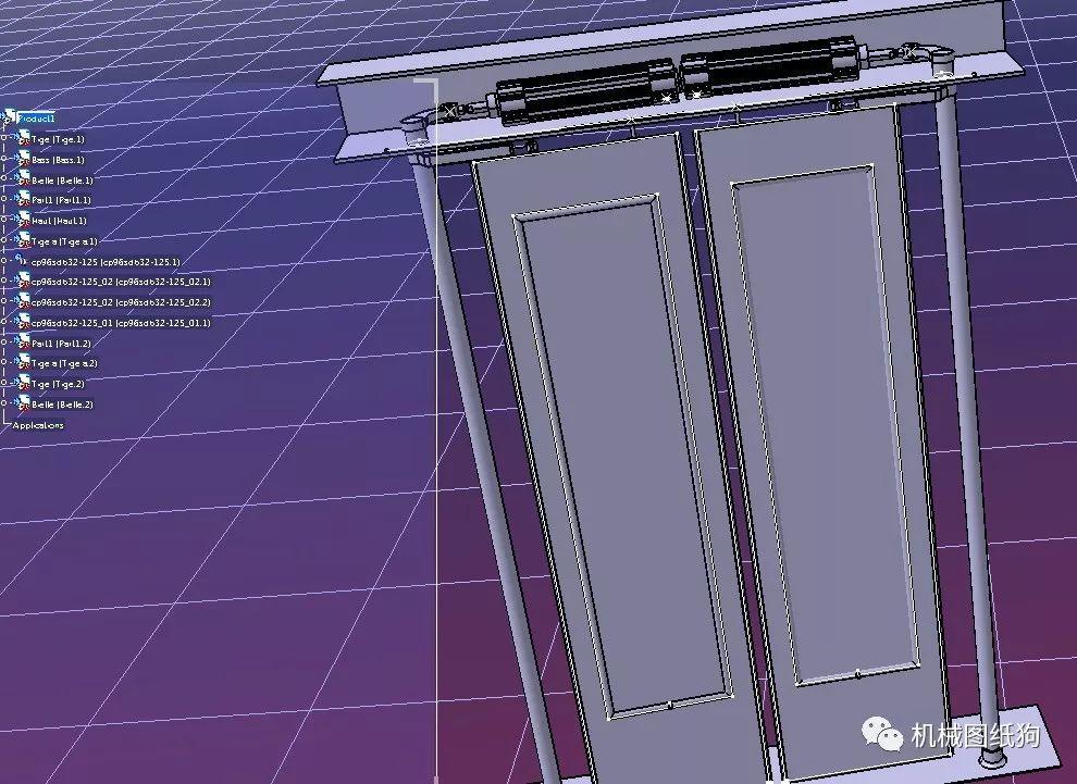 工程机械简易公交车门结构3d图纸stp格式