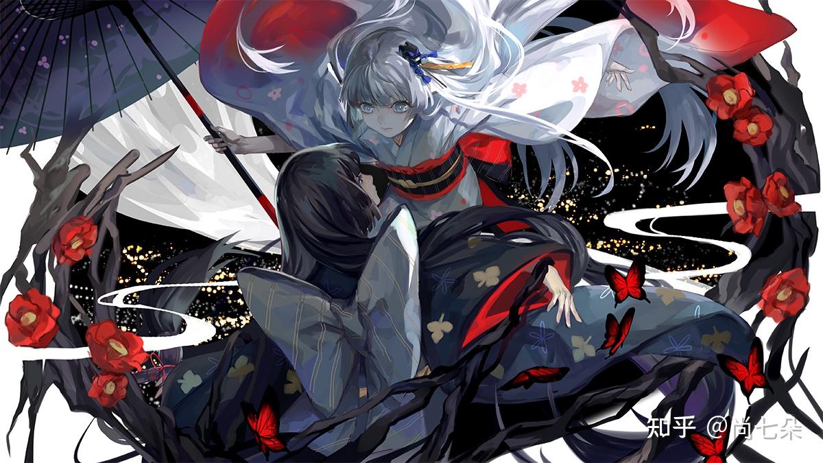 和服女孩美女与伞二次元漫画插画人物图片保存第十组