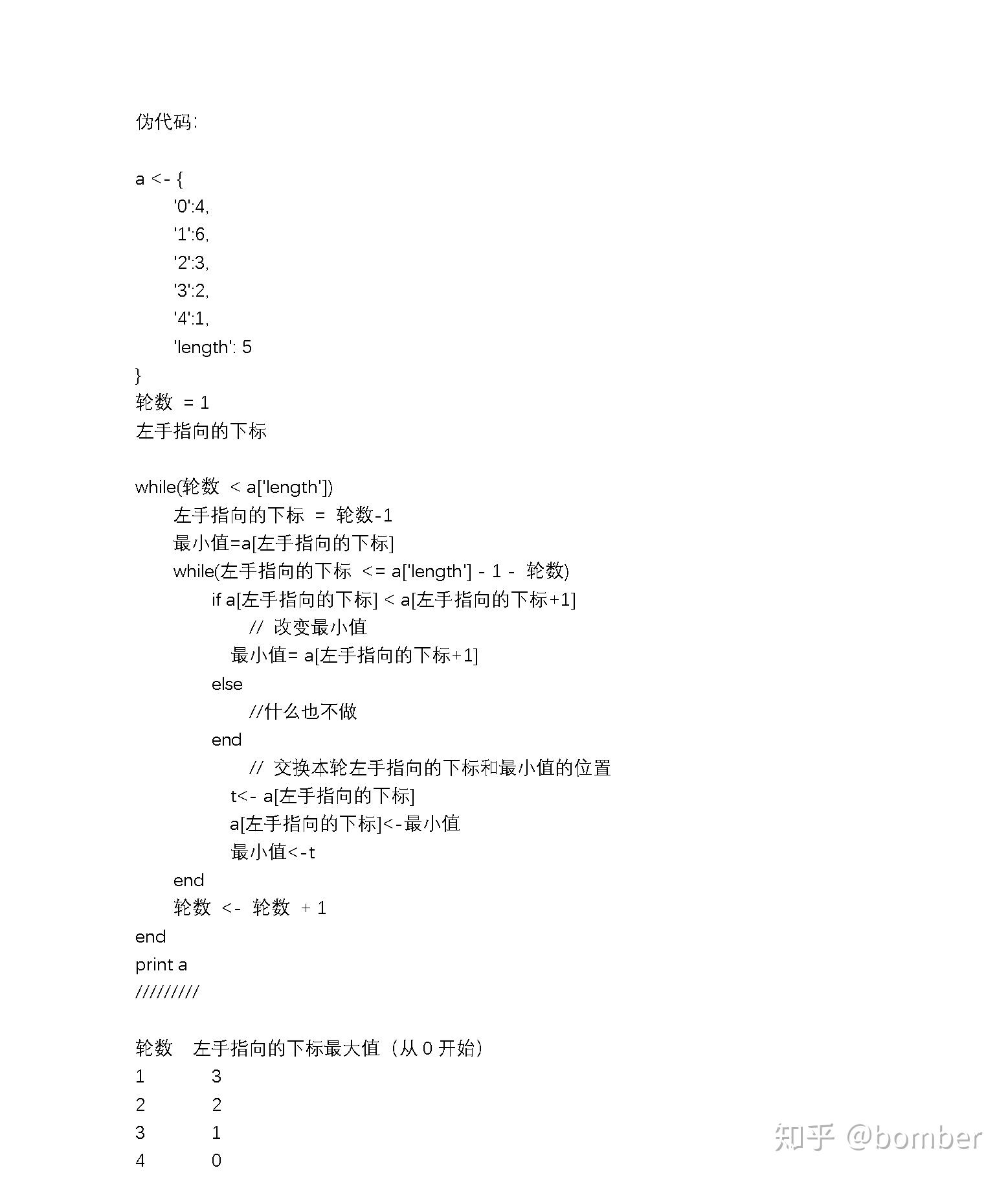 选择排序法伪代码示例 - 知乎
