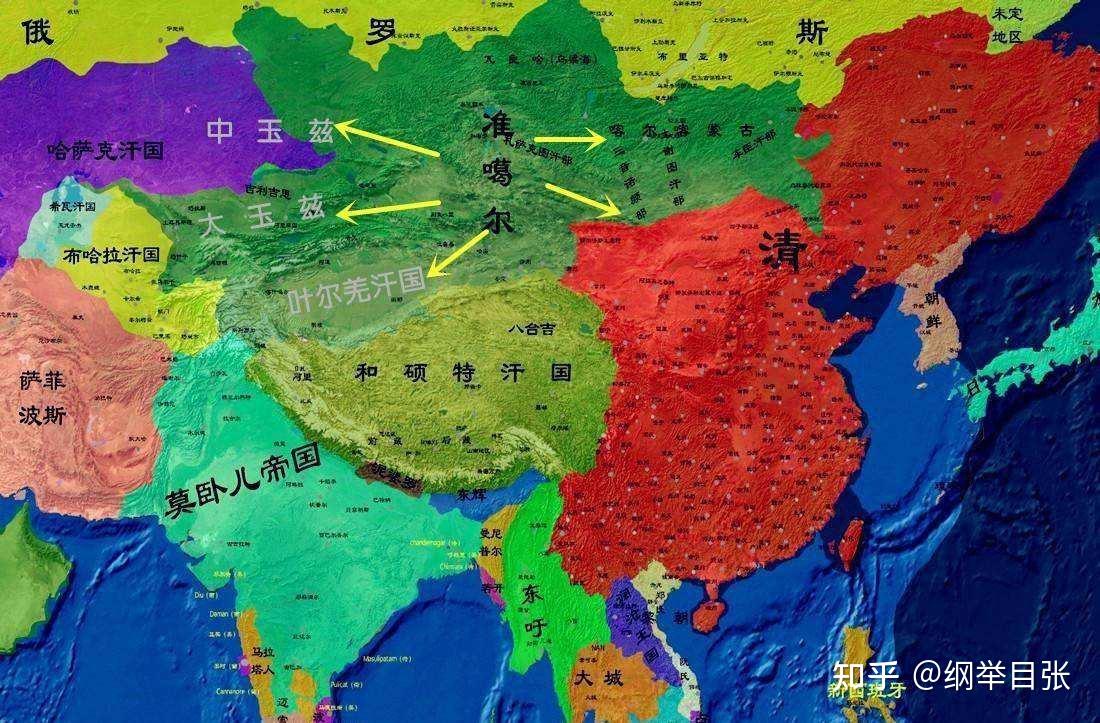 准噶尔汗国和和硕特汗国都是卫拉特蒙古即漠西蒙古建立的政权,其中尤