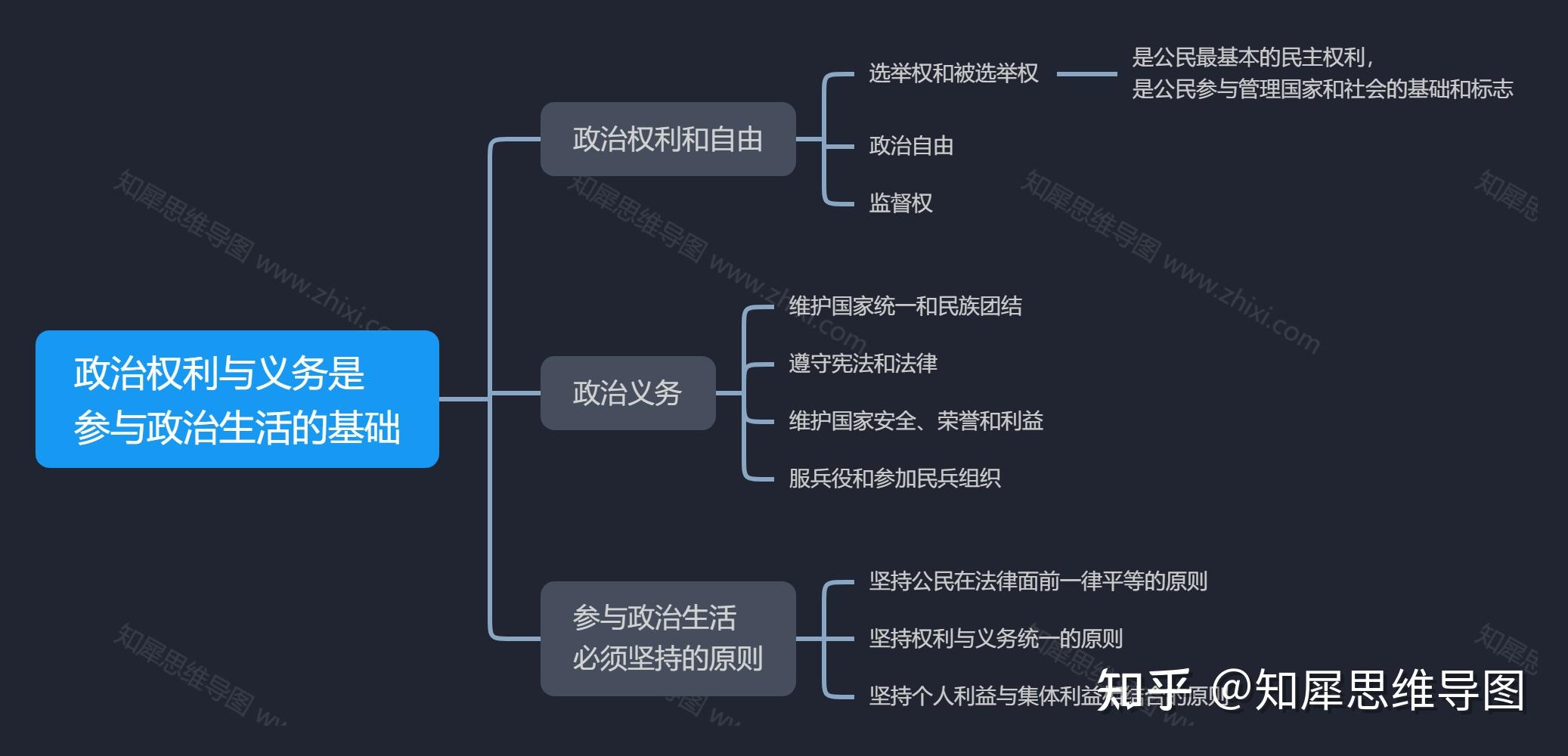 高中政治必修二政治權利與義務_思維導圖模板_知犀官網 (zhixi.