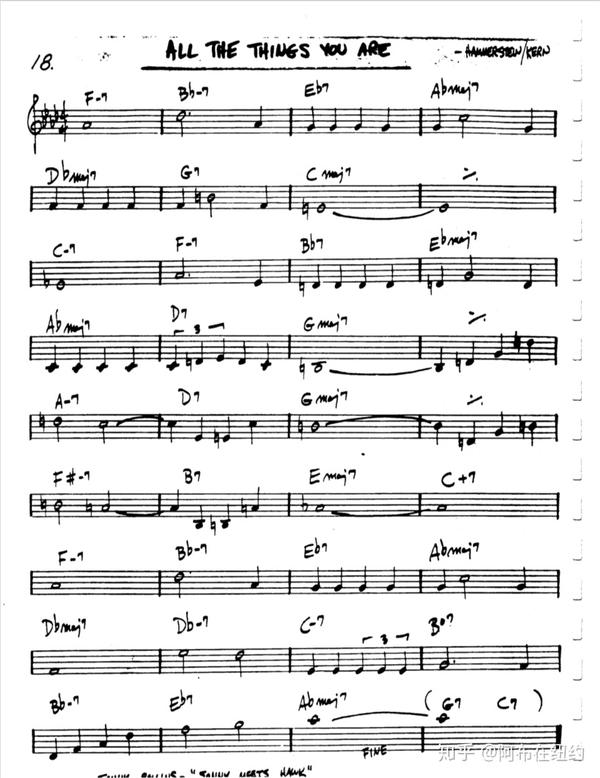 学习爵士乐关于功能谱leadsheet和扒谱transcription