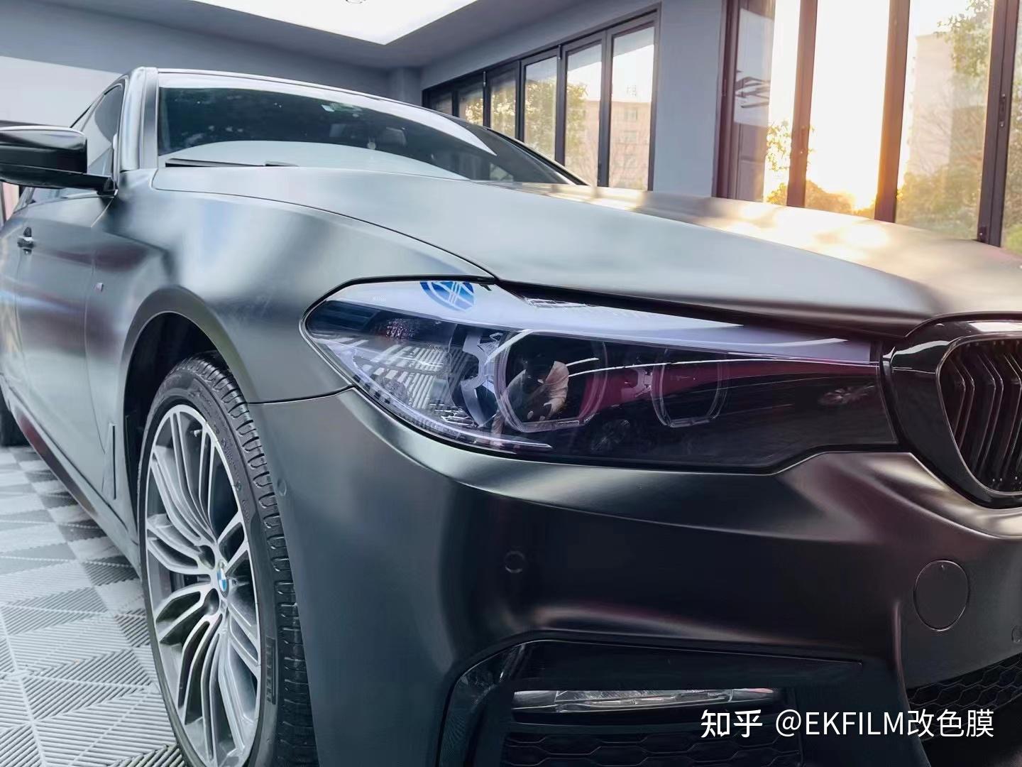 宝马ekfilm改色膜电光金属黑黑帅黑帅的