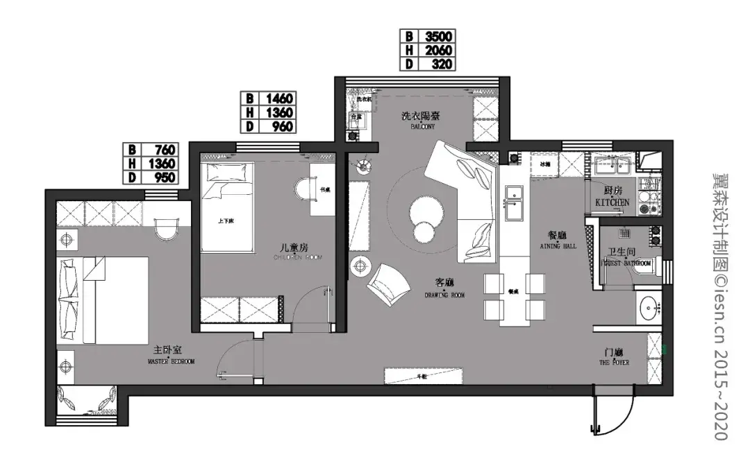 戶型平面圖設計後的戶型平面圖改動:1.