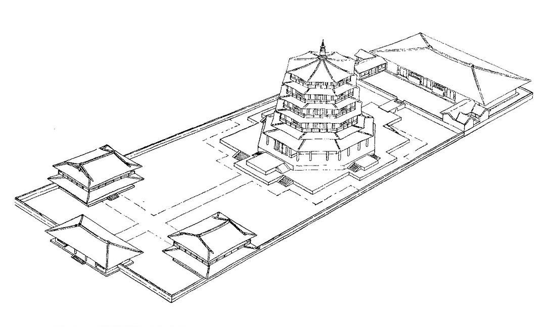 木塔所在的佛宫寺位于如今县城的北端,在明清时期则位于城西北角.