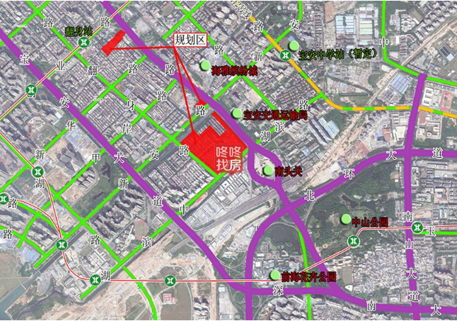 指标卖点:宝安37区旧改项目位于107国道西南侧,翻身大道东北侧,湖滨