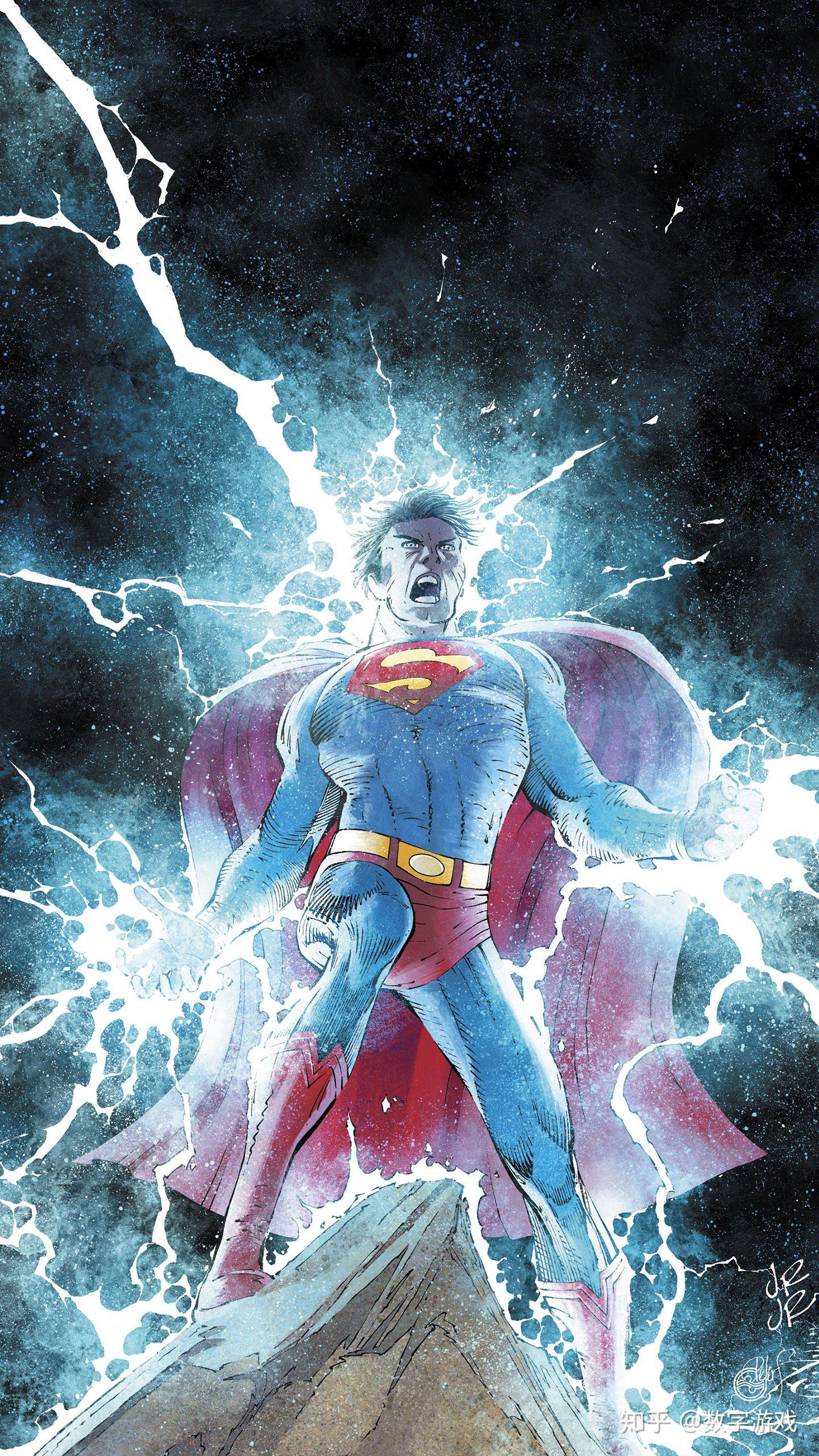 9张dc漫画英雄手绘壁纸超人不小心遭雷劈