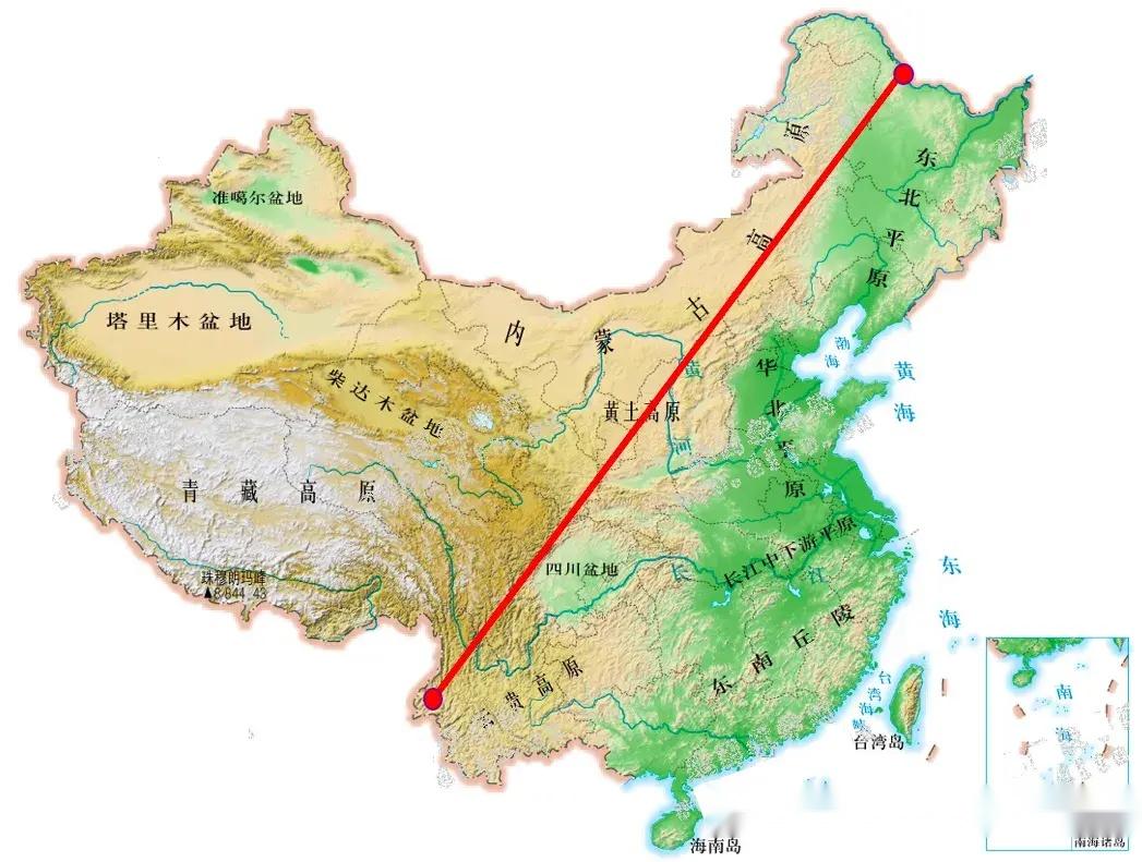 世界主要国家的胡焕庸线"