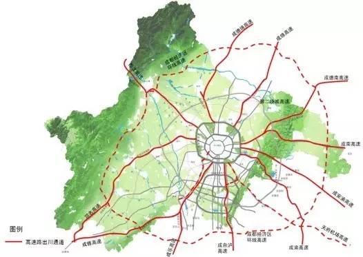 至2018年末,重點啟動成都經濟區環線高速公路,成都新機場高速公路