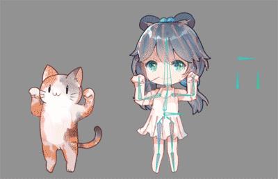 2d骨骼2d角色动画是用moho pro12完成的,网格 骨骼 物理配合使用.