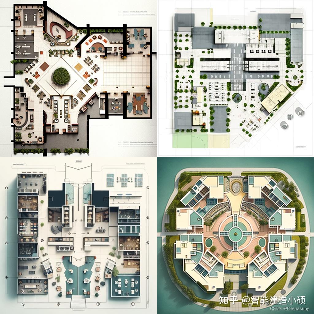 如何使用Midjourney辅助建筑平面设计和室内设计,常用的建筑平面效果图提示和使用效果展示(内附Midjourney提示词网站) - 知乎
