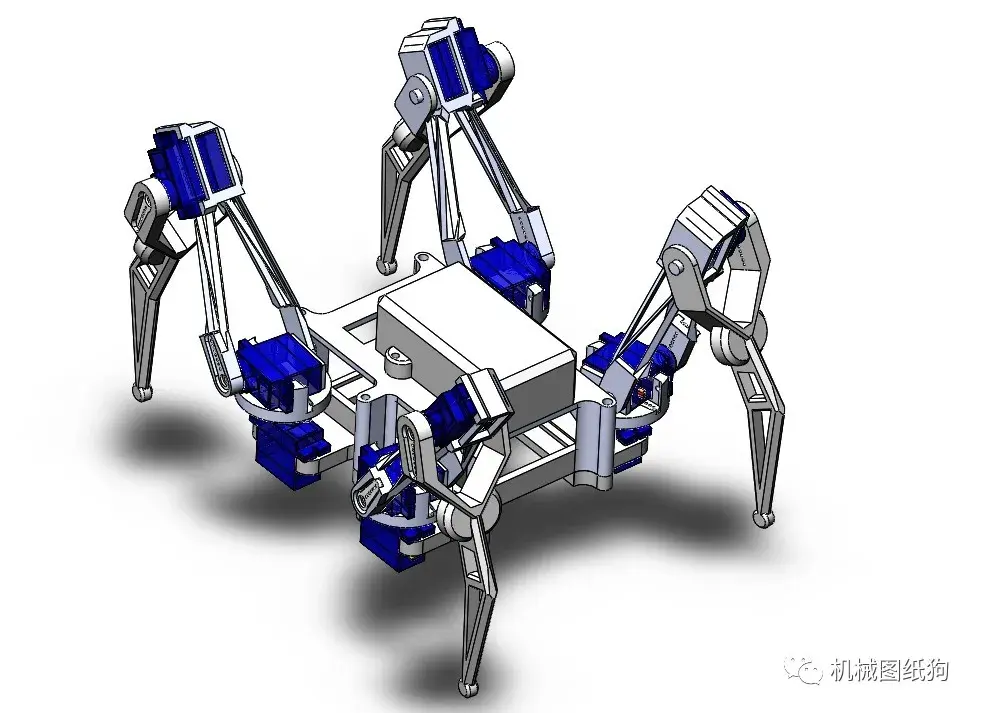 【机器人】isef crawling四足爬行机器人模型3d图纸 solidworks设计