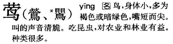 如何看待 现代汉语词典 对 莺 的解释没有 黄鹂 这一义项 知乎用户的回答 知乎