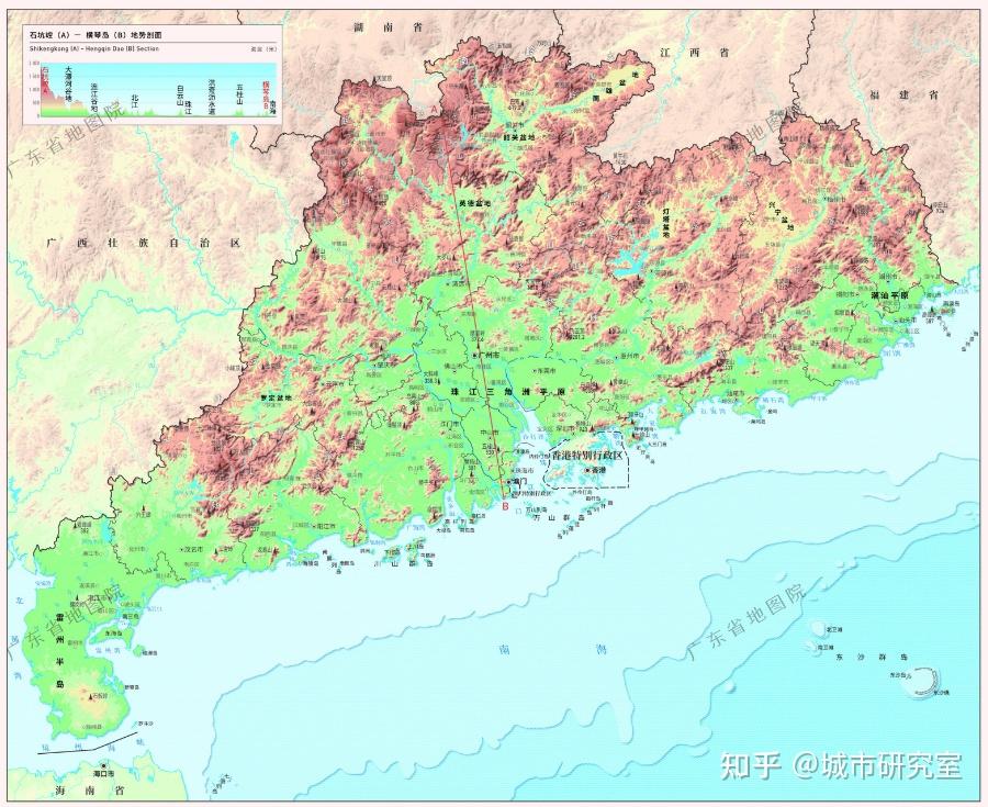 廣東省地形圖 來源:廣東省地圖院同時,廣東作為高端製造業與金融服務