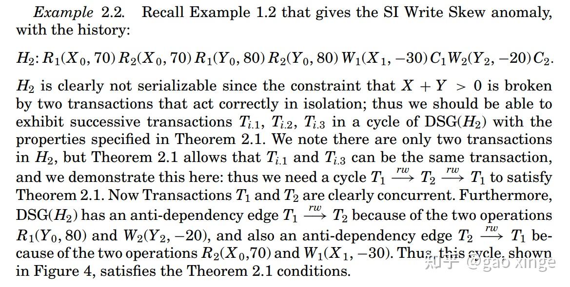 《Making Snapshot Isolation Serializable》 知乎