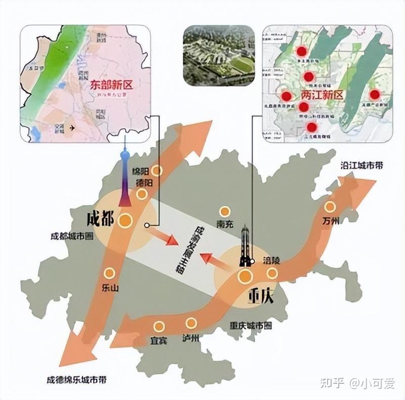 以成都,重庆为核心的成渝城市群