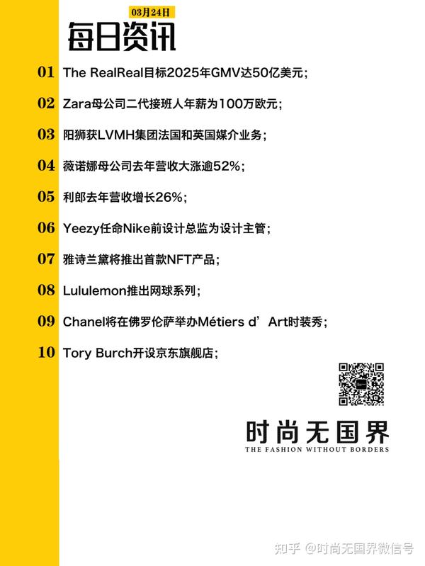 时尚速报 I The RealReal目标2025年GMV达50亿美元；Lululemon推出网球系列；利郎去年营收增长26 知乎