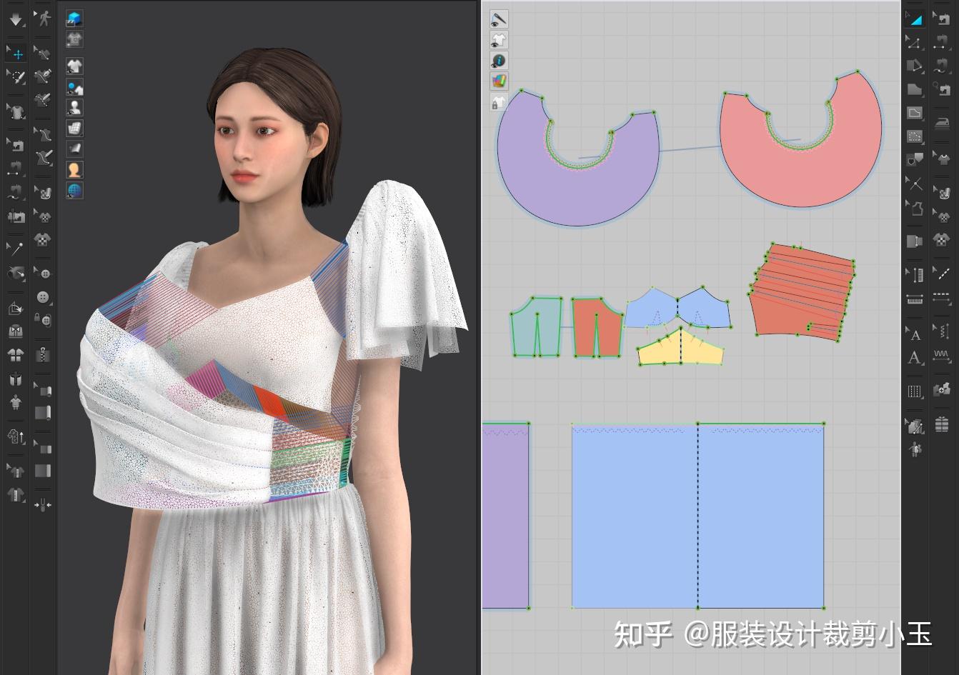 服装打版纸样设计CLO3D制作压褶礼服连衣裙 - 知乎