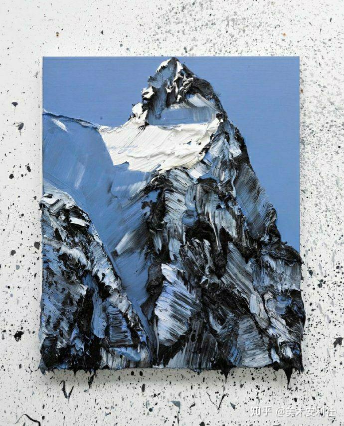 颜料堆积的雪山