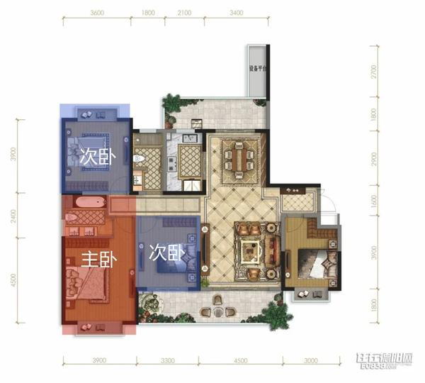 2T2纯板式大平层,观双中庭,这样的户型德阳剩得不多了! - 知乎
