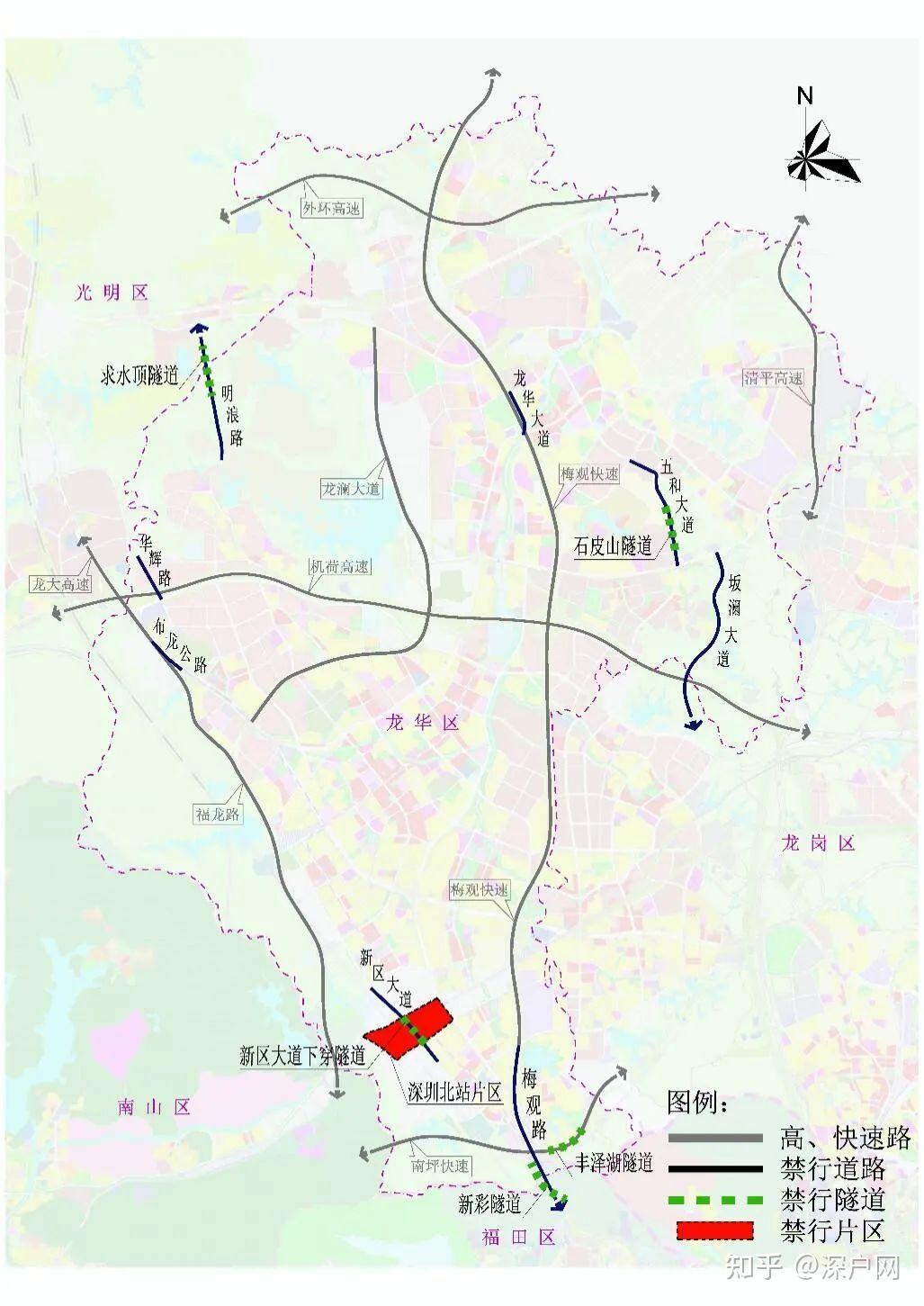 龙华限行路段清晰地图图片