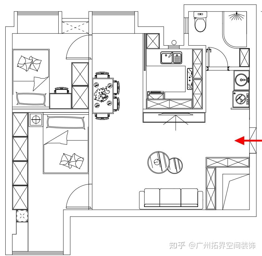 【海珠区•富景花园】65㎡奶油原木风二居室，U型厨房，双分离卫生间，每个角落都蕴含了家的温暖~ - 知乎