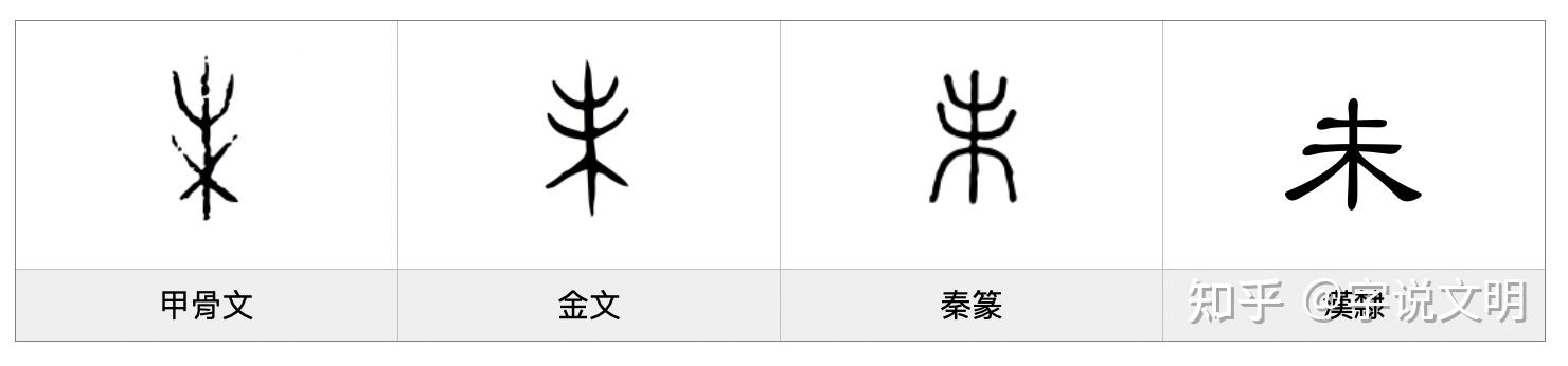 未【wèi,是和木,本,末同源的象形字.五千年