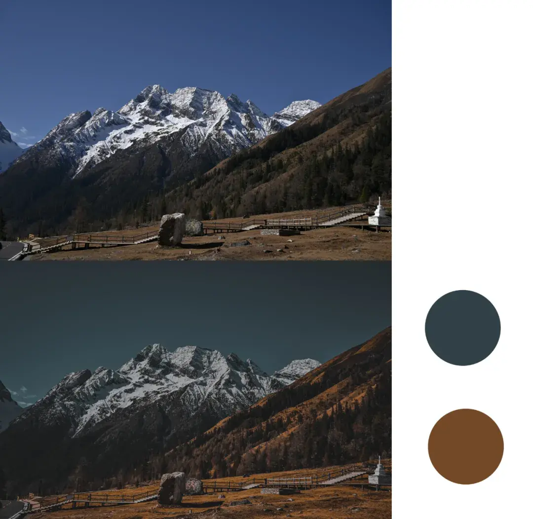 暗青橙色调前期思路