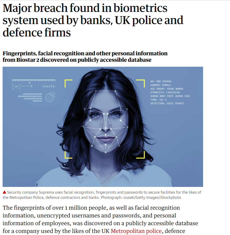 生物识别信息正在泄露