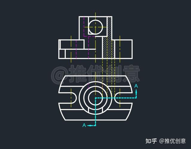 主视图改画成半剖视图这怎么做?