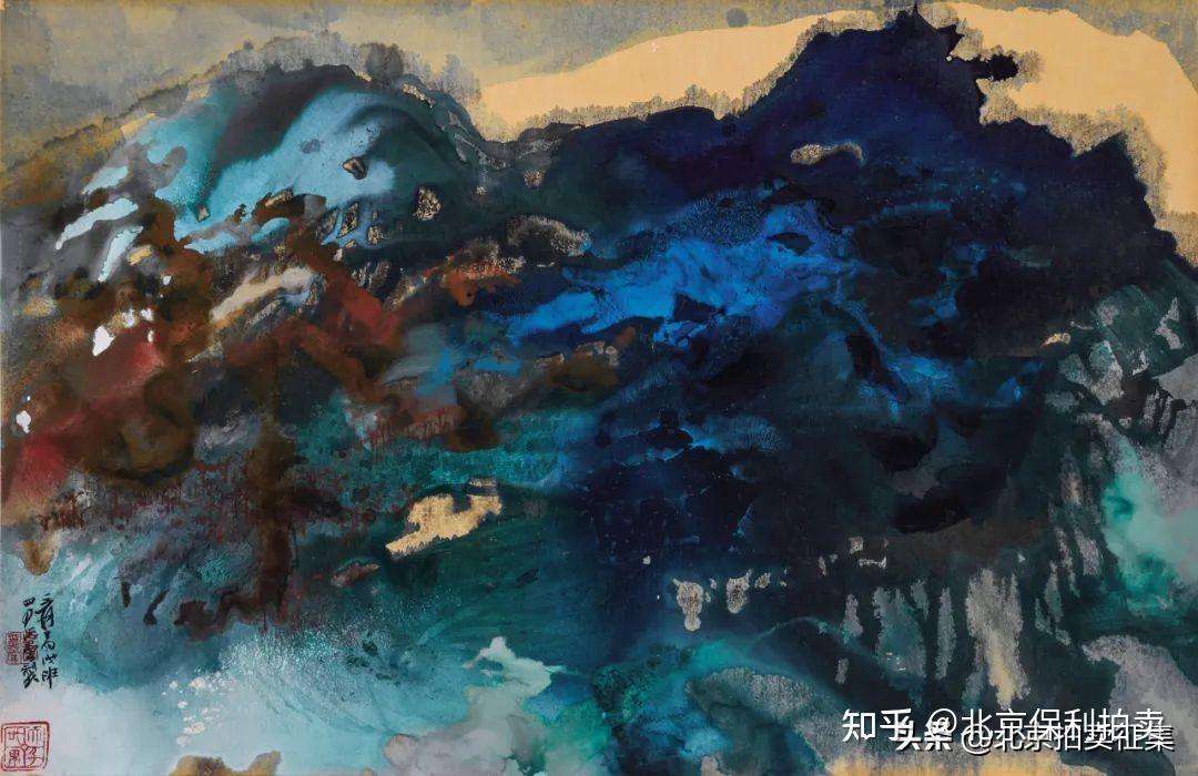 北京保利2022春拍丨张大千泼彩《秋山岚翠》《溪山春雪》鉴赏- 知乎