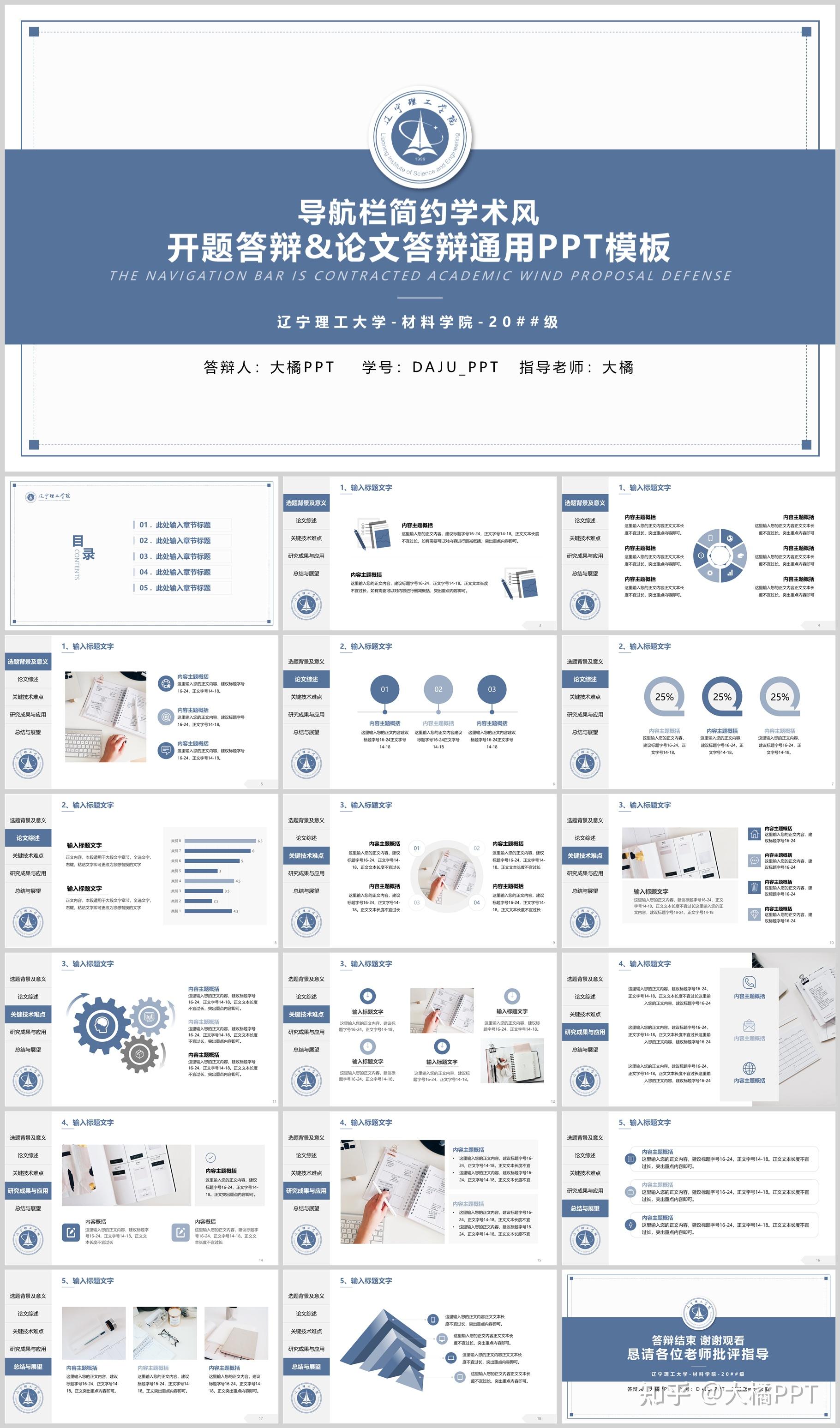 38-导航栏答辩ppt模板,提供多种配色 - 知乎
