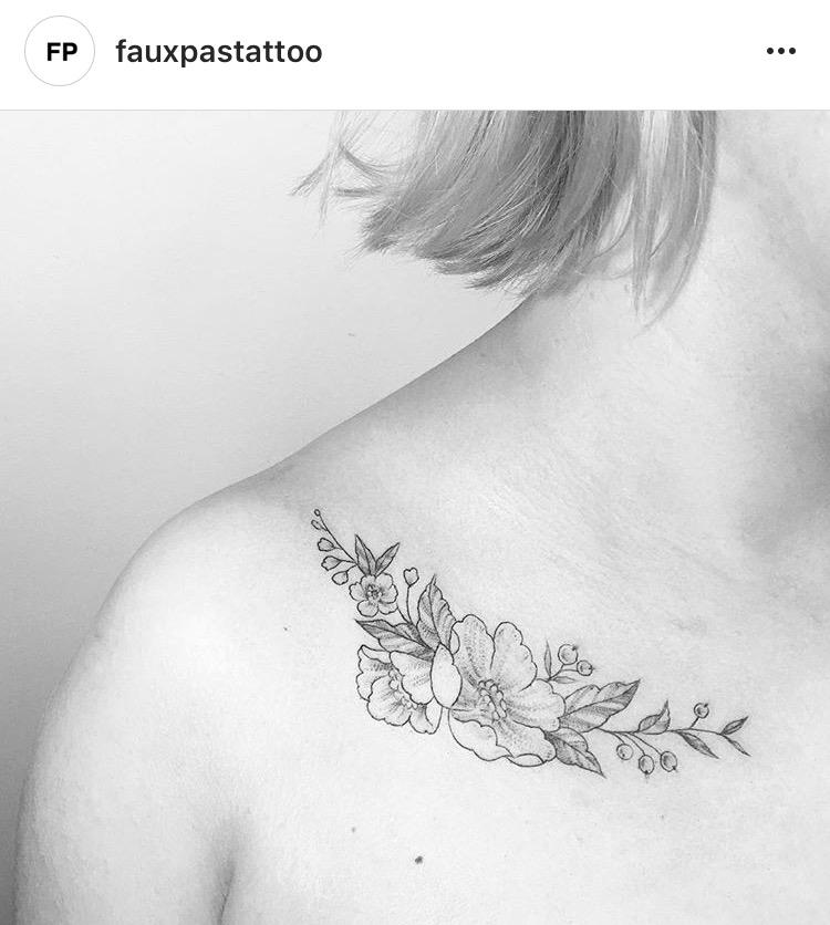 smrzhao专题纹身第3期锁骨的纹身