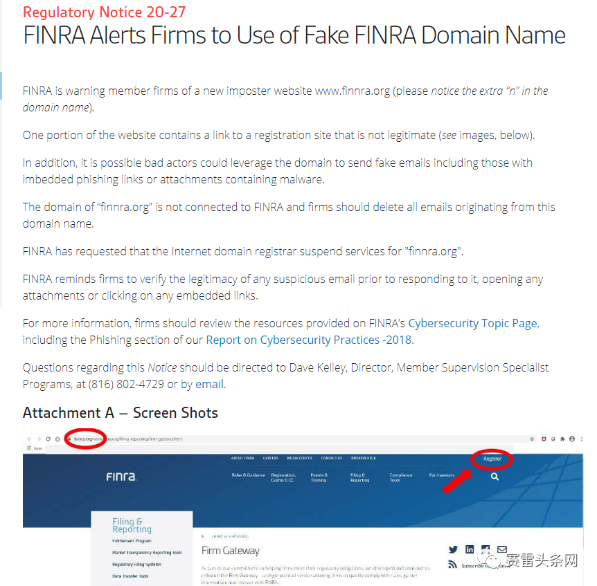 FINRA提醒：注意冒牌网站www.finnra.org！ - 知乎