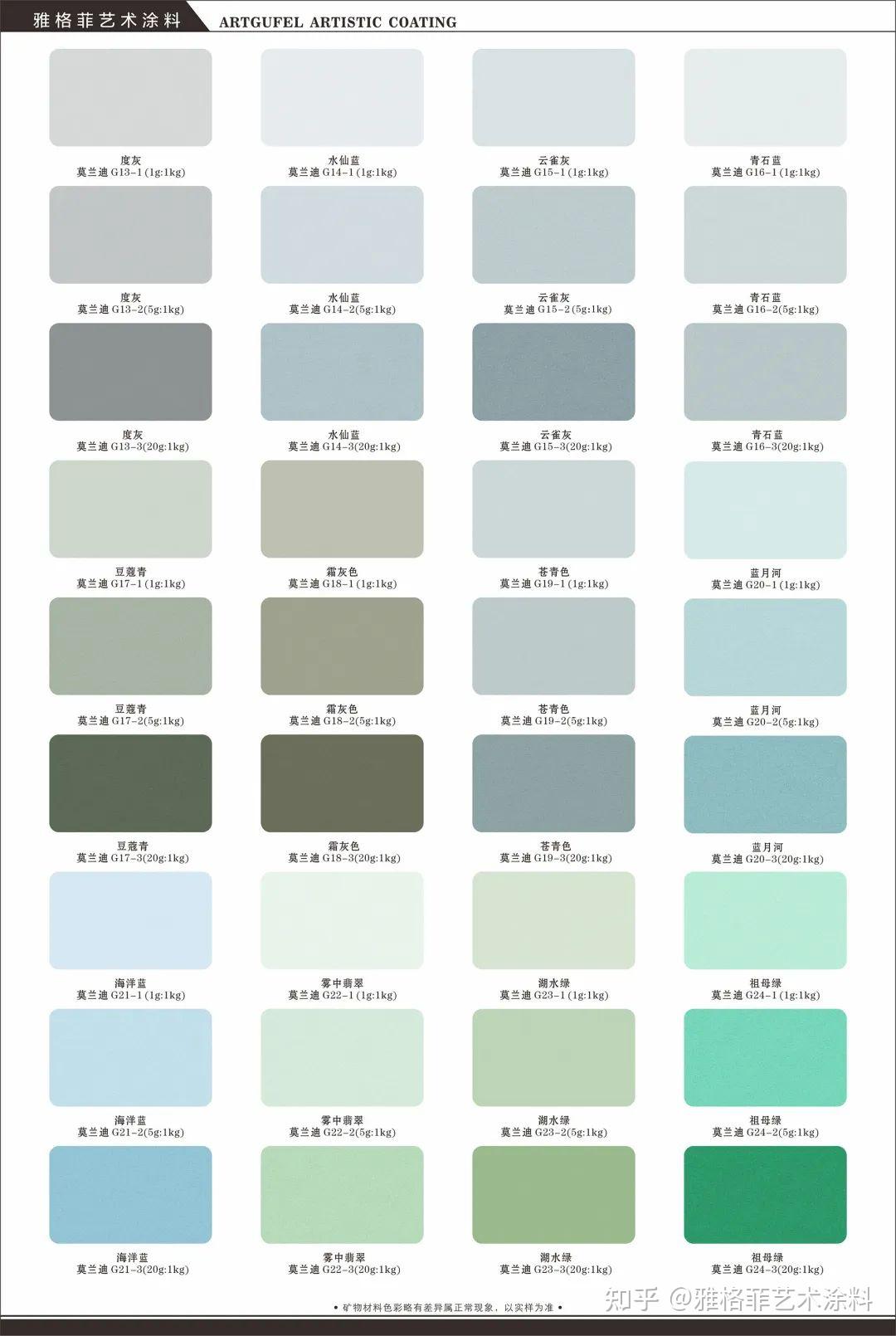 「雅格菲·莫兰迪色卡」每一种颜色都极具高级与温柔,适用于各种家装