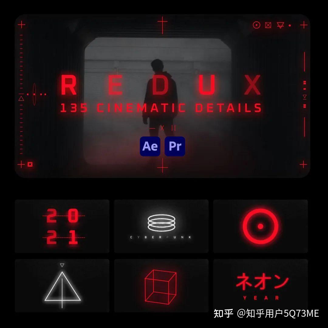 135个赛博朋克科幻未来科技HUD全息图表元素形状AE模板/MP4视频迭加素材 Pixflow - REDUX Sci-Fi HUD ...