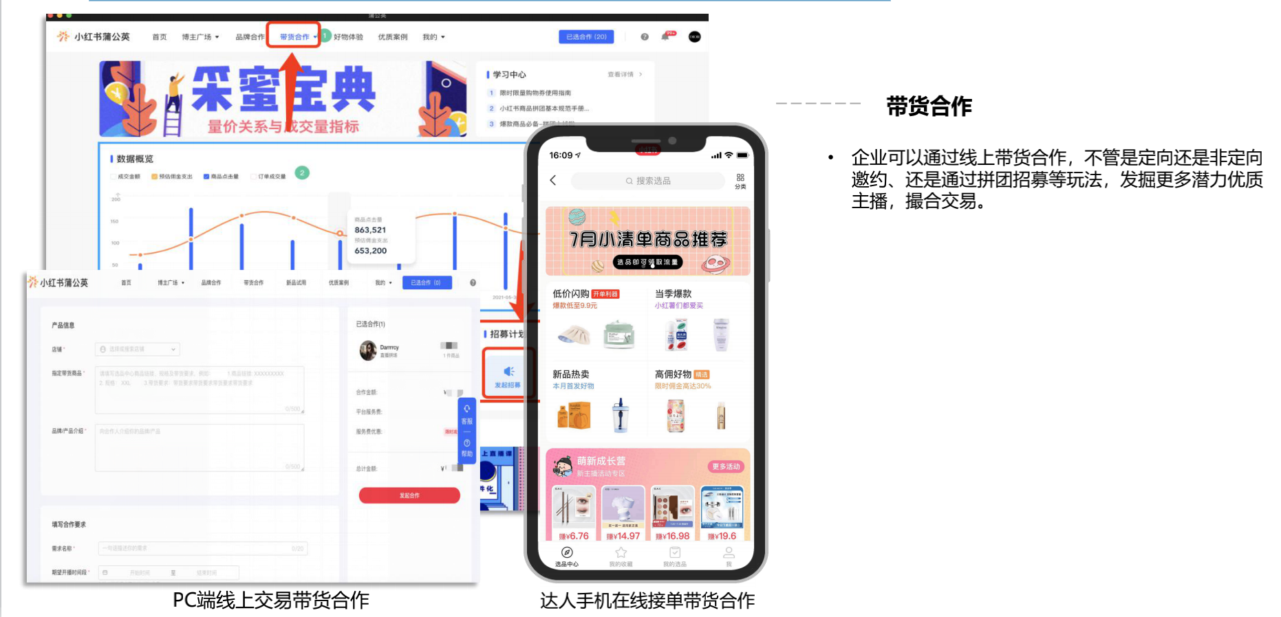 在小紅書平臺內開設自己的電商店鋪,店鋪商品可以應用在筆記,直播間