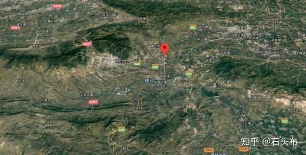 河南登封告成镇的位置和地理形势,3d 卫星图