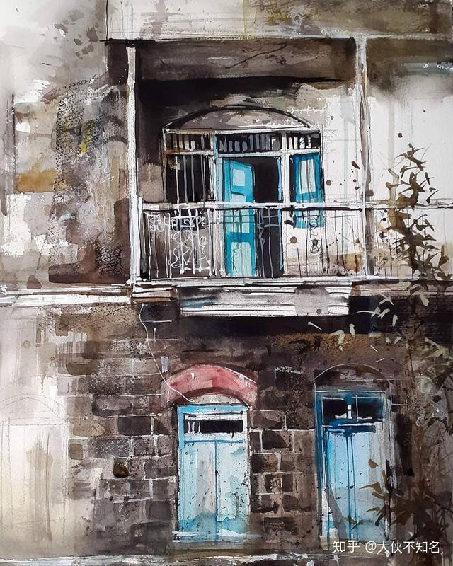 优秀建筑风景水彩手绘 虚实关系到位 色彩搭配舒服 - 知乎