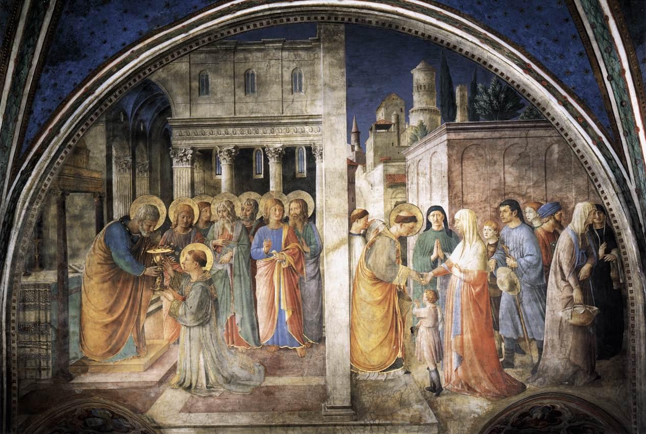 天使般的虔诚修士安吉利科壁画梵蒂冈教皇宫尼古拉厅圣劳伦斯与圣司提