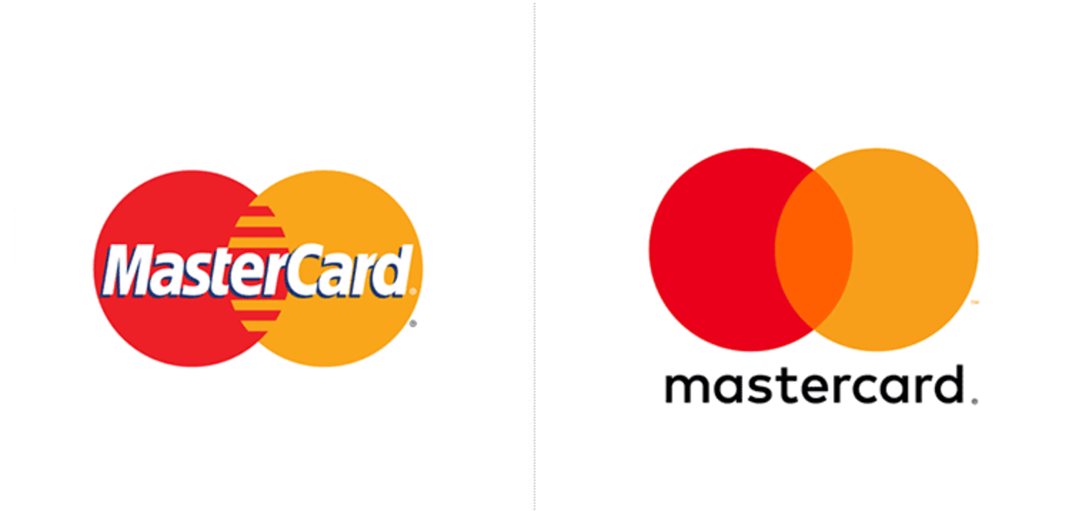 前不久,万事达(mastercard) 就换了一个更具有现代感的 logo,以适应