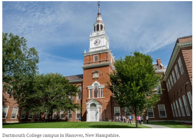 达特茅斯学院获15亿美元捐赠将用于加大学生经济援助