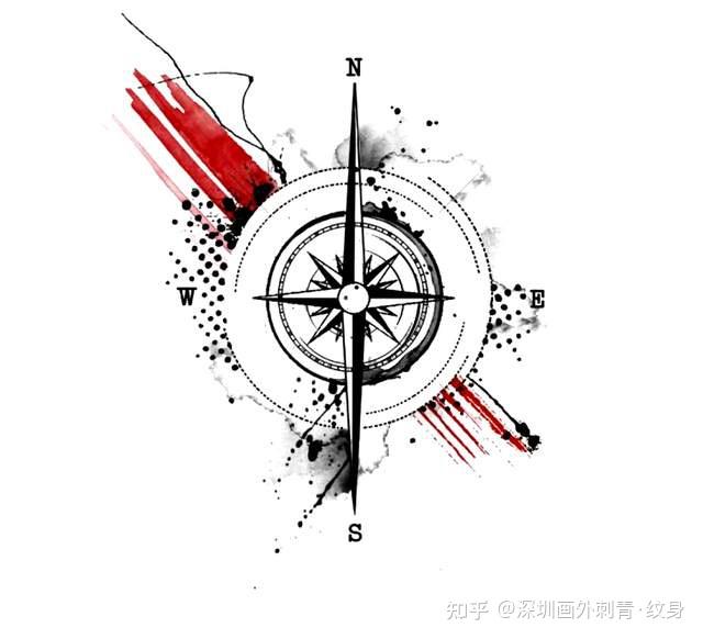 指南针纹身介绍及指南针纹身图案的寓意