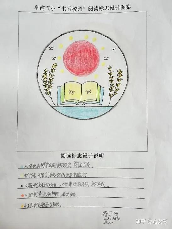 阜阳阜南:第五小学一校一品特色校园读书主题logo设计展示