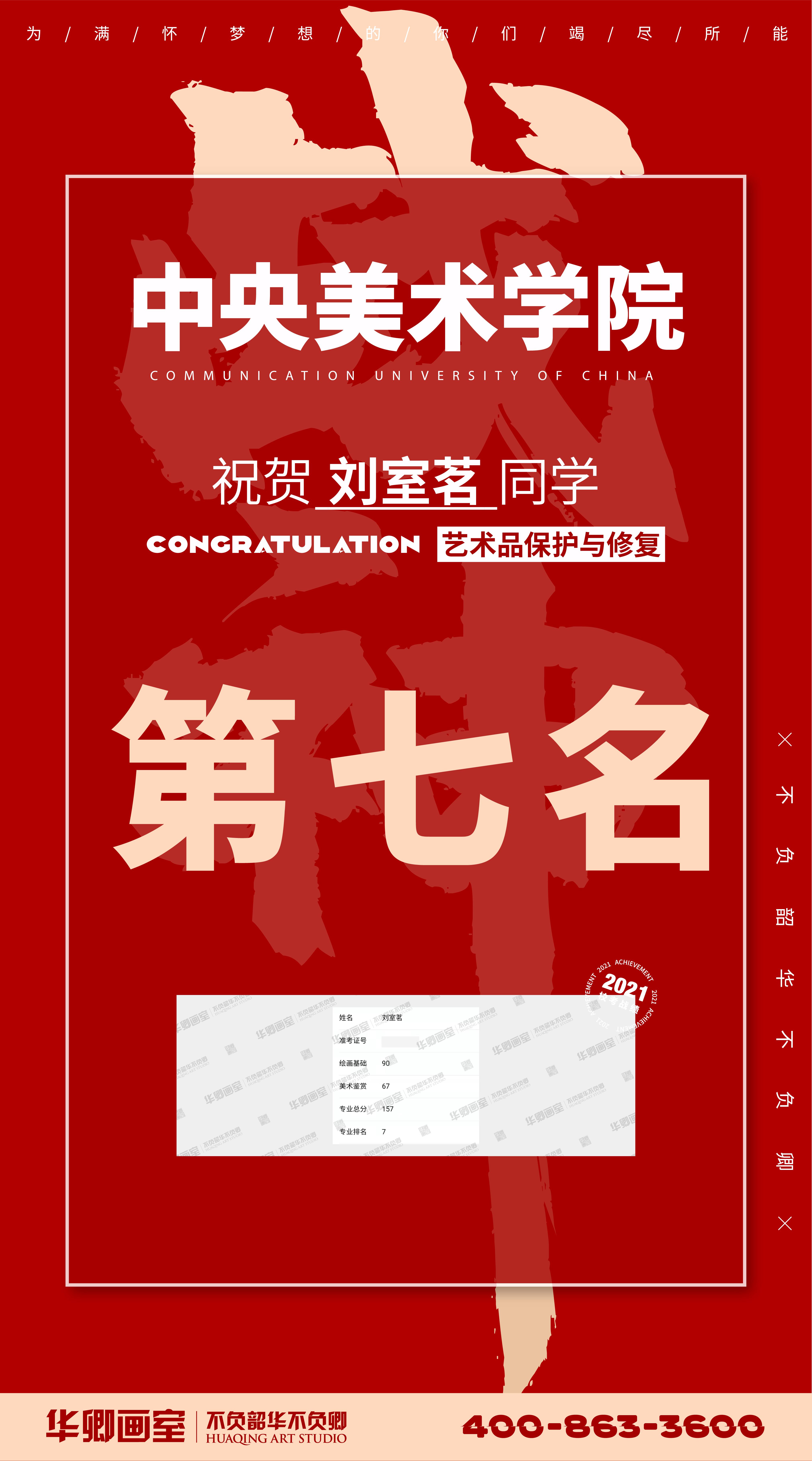 2021年中央美术学院校考成绩状元来了