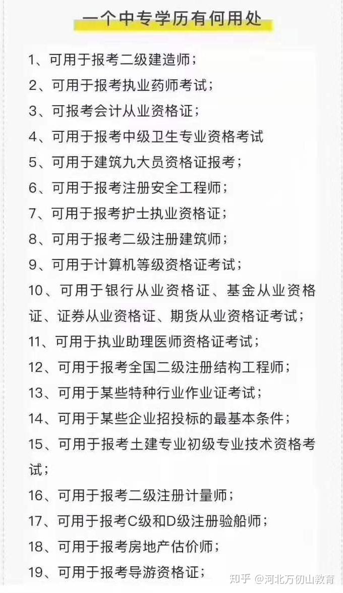 畢業證含金量權威性高,可用來報考二建,九大員,執業藥師,執業助理醫師