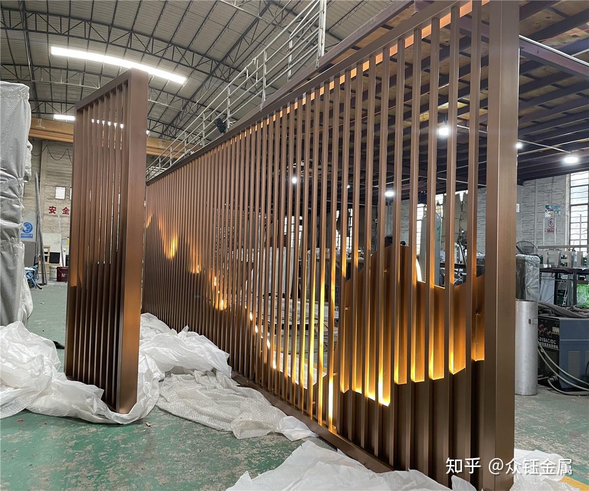 售楼部不锈钢山峦起伏景墙格栅不锈钢屏风定制
