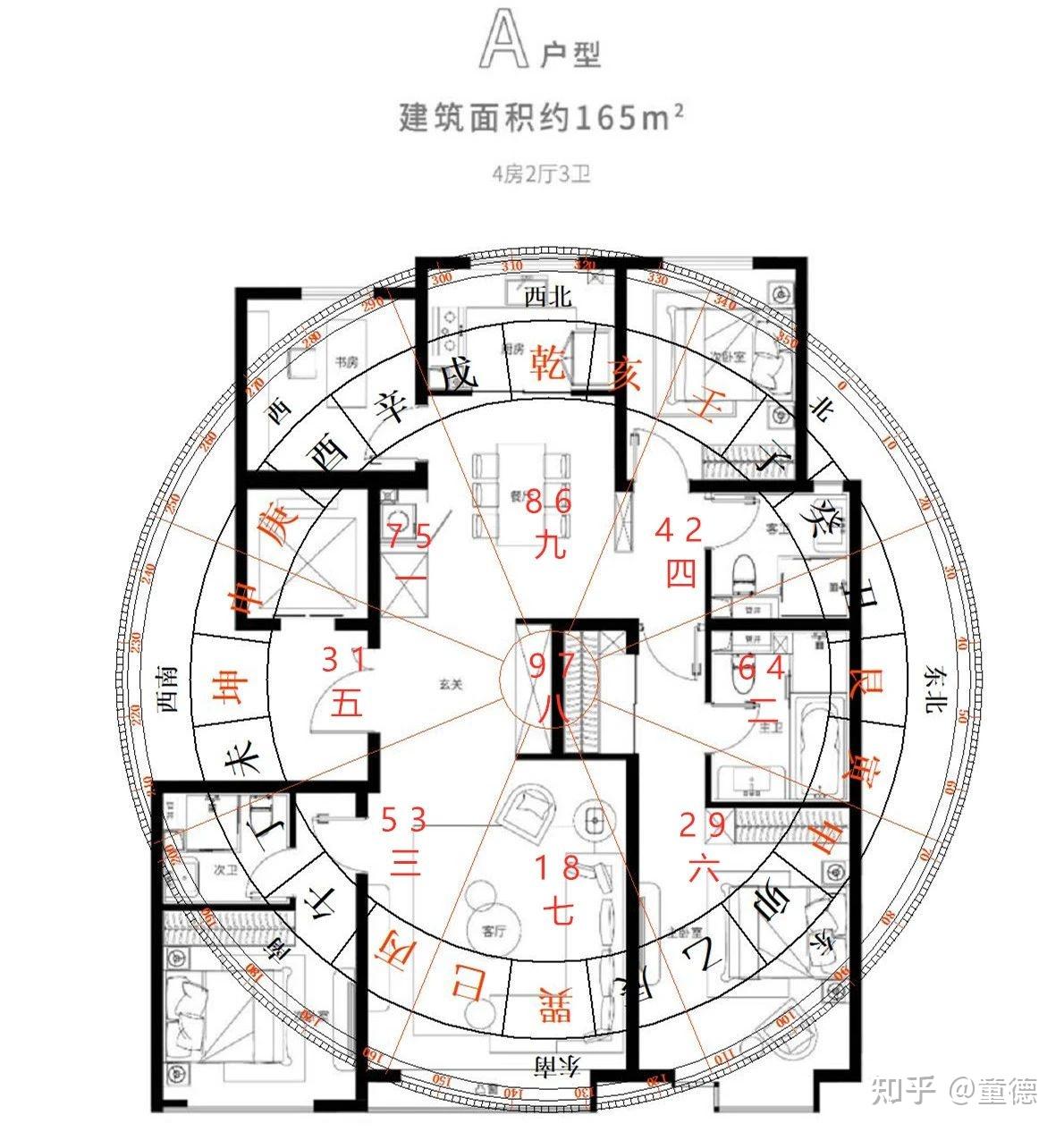 户型分析朝向图片